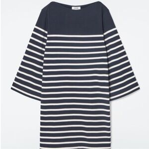 COS Striped Boat Neck Mini T Shirt Dress Size Medium
